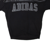 ADIDAS Short Sleeve Womens Sweatshirt Black Crew Neck UK 16