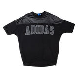 ADIDAS Short Sleeve Womens Sweatshirt Black Crew Neck UK 16