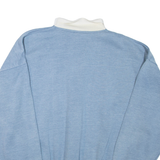 Victory Team Mens Sweatshirt Blue Button Neck L