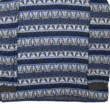 BLUE RIVER Fair Isle Mens Sweatshirt Blue Collared L
