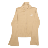 PUMA Womens Cardigan Beige High Neck Tight Knit M