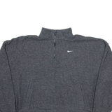NIKE Cropped Womens Jumper Grey 1/4 Zip Tight Knit L