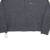 NIKE Cropped Womens Jumper Grey 1/4 Zip Tight Knit L