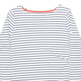 JOULES Womens Patterned Jumper White Striped Tight Knit UK 14