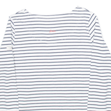 JOULES Womens Patterned Jumper White Striped Tight Knit UK 14