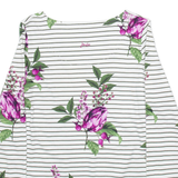 JOULES Womens Patterned Jumper White Striped Tight Knit UK 12