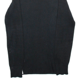 DKNY Womens Jumper Black 1/4 Zip Tight Knit S