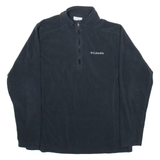 COLUMBIA Mens Fleece Black 1/4 Zip Tight Knit S