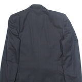 Mens Blazer Jacket Black Striped XL