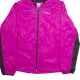FILA Womens Windbreaker Jacket Pink Hooded Colourblock XL