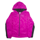 FILA Womens Windbreaker Jacket Pink Hooded Colourblock XL