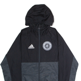 ADIDAS Eugene Timbers Mens Rain Jacket Black USA Hooded Colourblock S