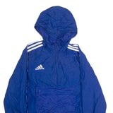 ADIDAS Womens Anorak Jacket Blue Hooded M