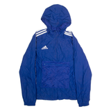 ADIDAS Womens Anorak Jacket Blue Hooded M