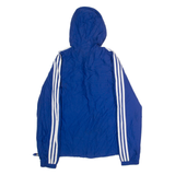ADIDAS Womens Anorak Jacket Blue Hooded M