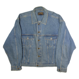 EDDIE BAUER Mens Denim Jacket Blue 90s 2XL