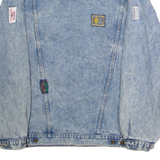 KAOS Mens Denim Jacket Blue 90s Patchwork 2XL