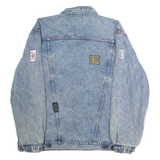 KAOS Mens Denim Jacket Blue 90s Patchwork 2XL