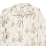 TRADITIONS Tree Design Womens Fleece Jacket White M