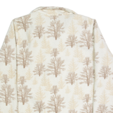 TRADITIONS Tree Design Womens Fleece Jacket White M