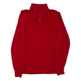 RALPH LAUREN POLO JEANS COMPANY Mens Jumper Red Button Neck Tight Knit S