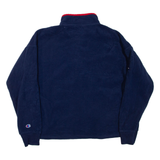 CHAMPION Mens Fleece Blue Button Neck L