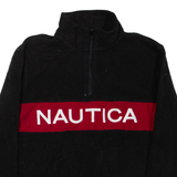 NAUTICA Mens Fleece Black 1/4 Zip S