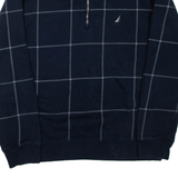 NAUTICA Mens Patterned Jumper Blue 1/4 Zip Tight Knit XL