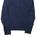 TOMMY HILFIGER Mens Jumper Blue Button Neck Tight Knit S