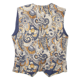 Womens Waistcoat Blue Crazy Pattern M
