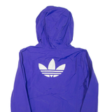 ADIDAS Womens Rain Jacket Purple Hooded UK 16