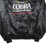 King Cobra Premium Liqour Mens Bomber Jacket Black Nylon L