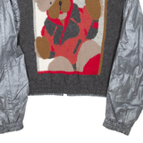 BAZAR Cropped Womens Bomber Jacket Grey Wool XS