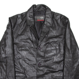 H.K.A Mens Jacket Black Leather L