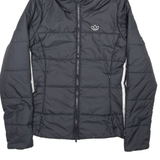 ADIDAS Womens Puffer Jacket Black Hooded UK 8