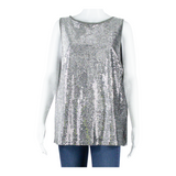 TRU Womens Vest Silver Sleeveless Spotted UK 18