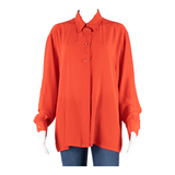 SIXTH SENSE Womens Shirt Blouse Red Collared Long Sleeve L