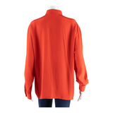 SIXTH SENSE Womens Shirt Blouse Red Collared Long Sleeve L