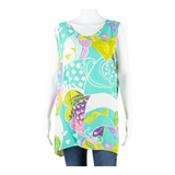 GALAXY Womens Printed Vest Blue Sleeveless Crazy Pattern M