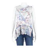 MARC O'POLO Womens Printed Vest White Strapless Viscose Crazy Pattern S