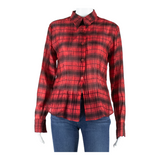 MANUAL FARRELL Womens Printed Shirt Red Collared Long Sleeve Check S