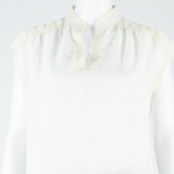 Womens Vests Blouse White V-Neck Sleeveless S