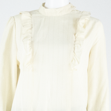 Womens Blouse Cream Long Sleeve Striped M