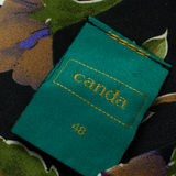 CANDA Womens Printed Blouse Black V-Neck Floral XL