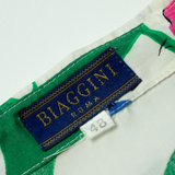 BIAGGINI Womens Printed Shirt White Collared Viscose Floral M