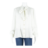 SMODELL Womens Blouse White Long Sleeve UK 10