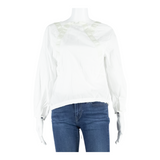 G-STAR RAW Womens Blouse White V-Neck Long Sleeve M