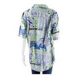 Womens Printed Shirt Purple Crazy Pattern S