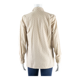 Womens Printed Blouse Pink Long Sleeve Spotted M