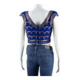 Womens Cropped Top Blue M